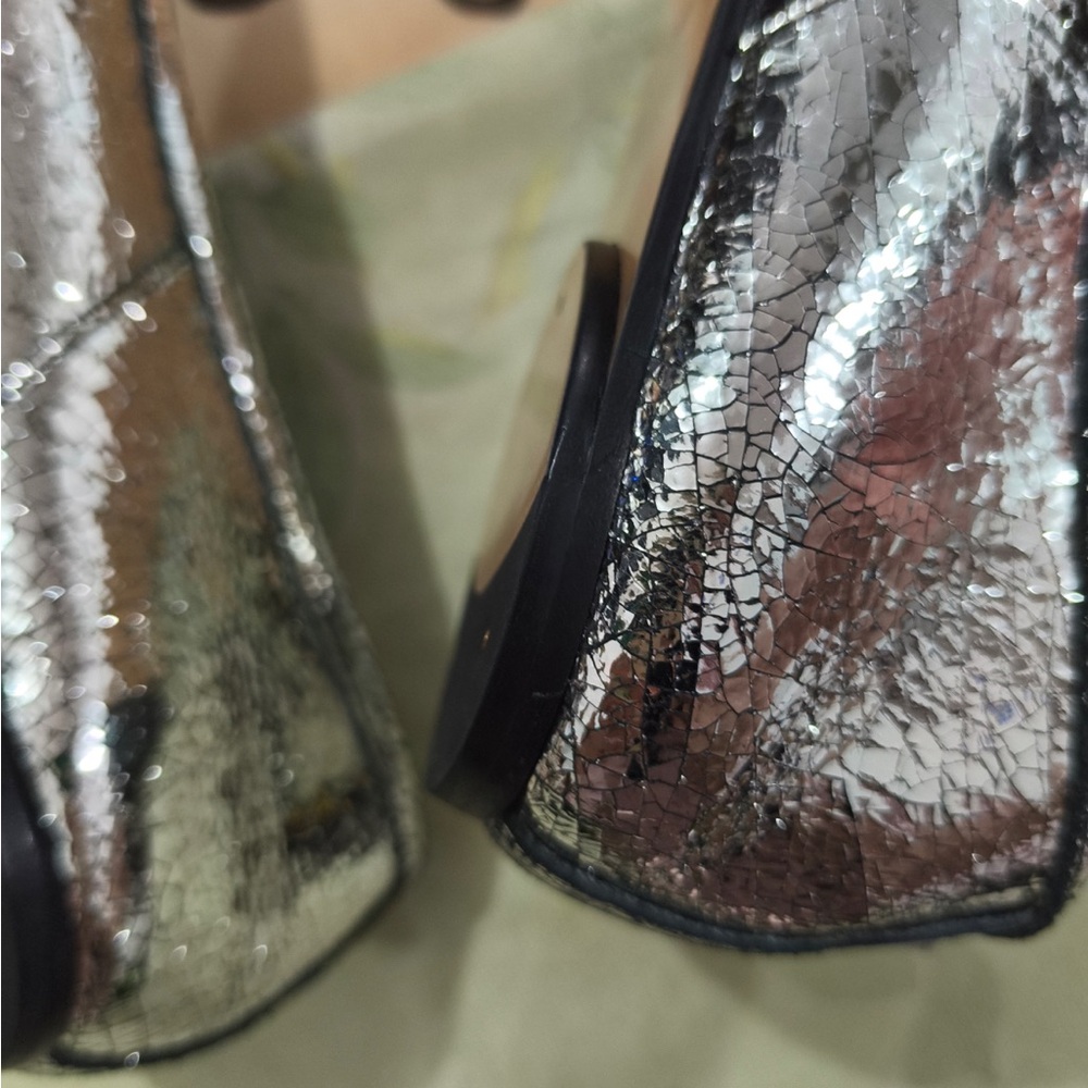 Maison Martin Margiela Metallic Silver Tabi Ballet Flats - Picture 9 of 10
